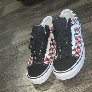 Vans Black and Red Men's Shoes